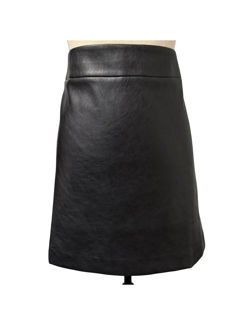 J. Crew Black Faux Leather Skirt - Size 10